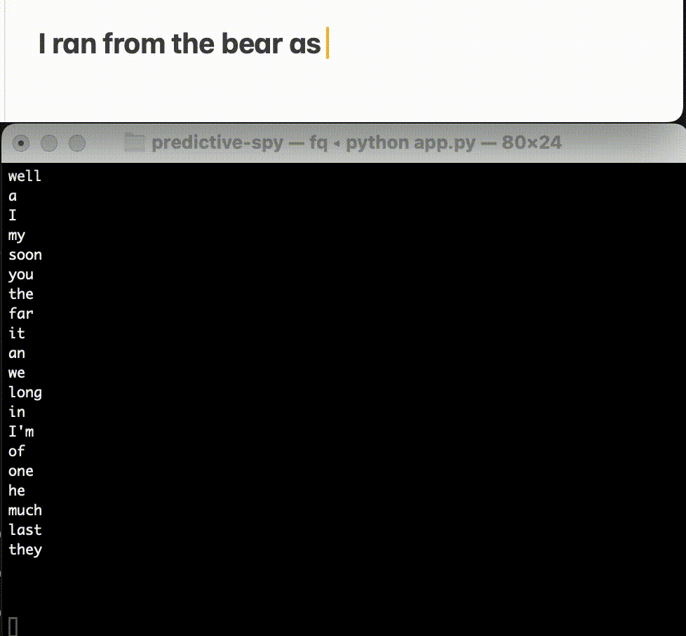 สาธิตการสอดแนมในการทำนายแบบจำลองข้อความทำนาย
