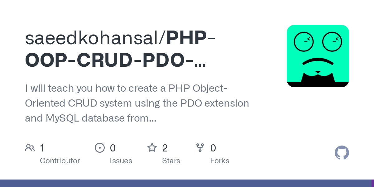 PHP OOP CRUD PDO MySQL Script