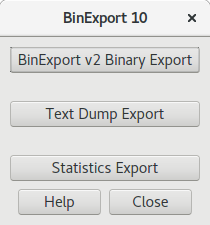 กล่องโต้ตอบปลั๊กอิน Binexport