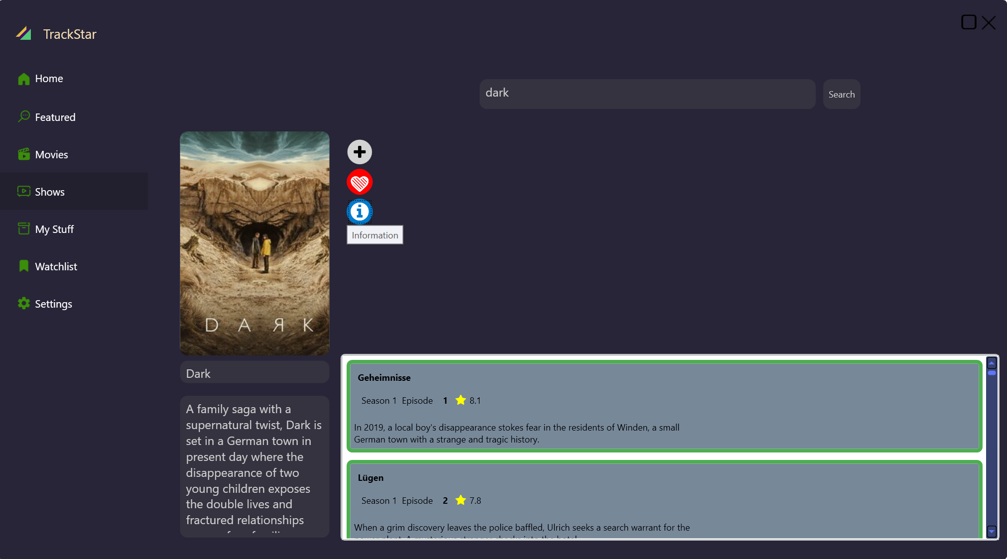Показывает представление