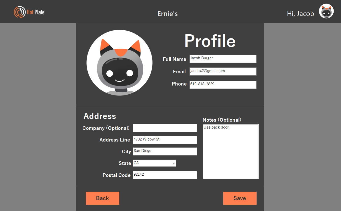 Hotplate UserSettings