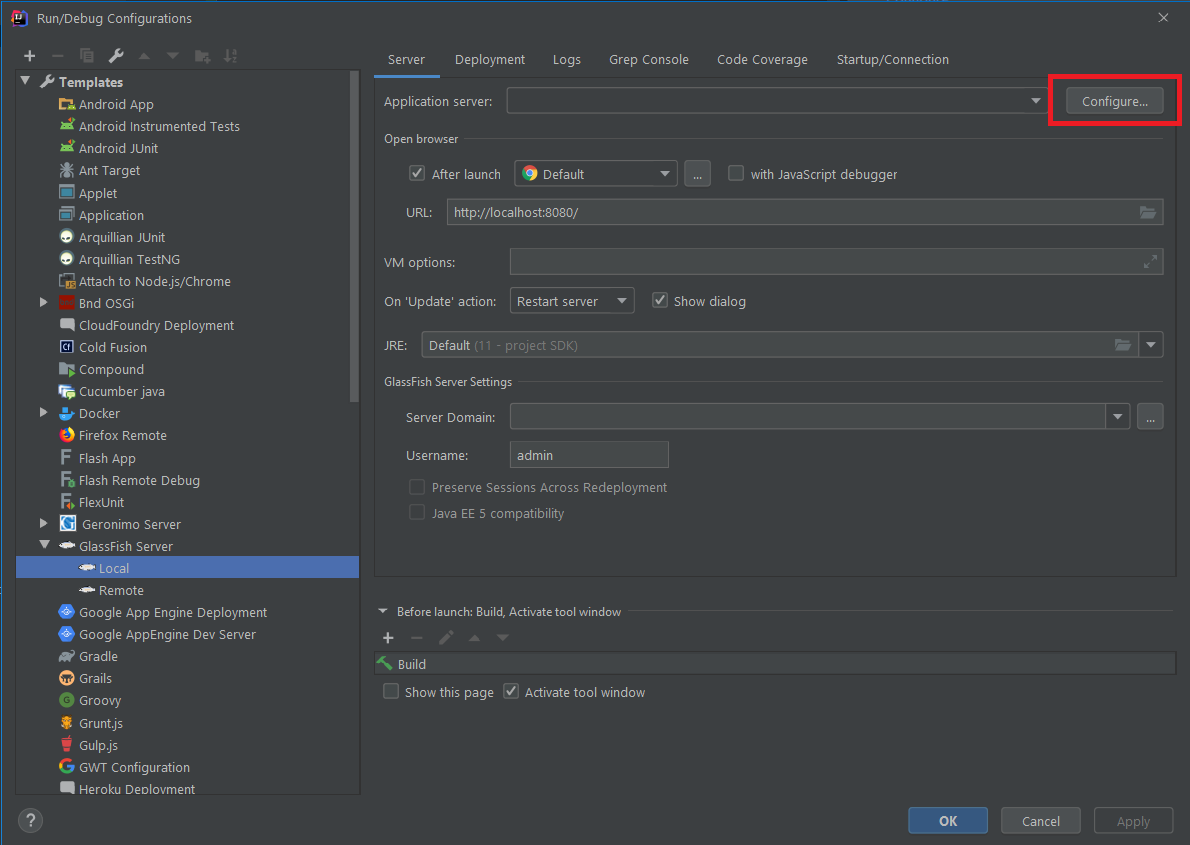Glassfish 템플릿 편집