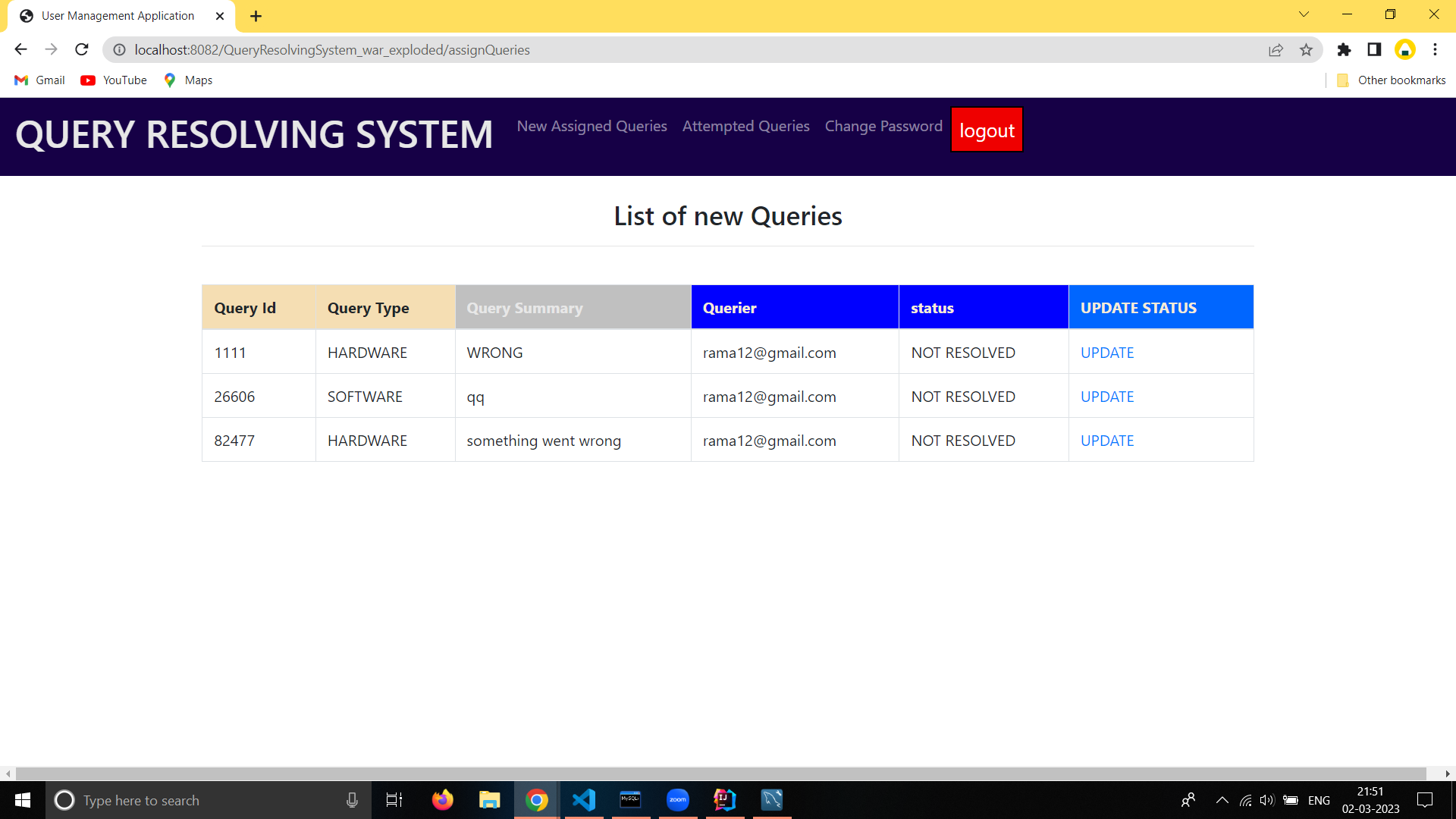 엔지니어에게 새로 할당 된 쿼리