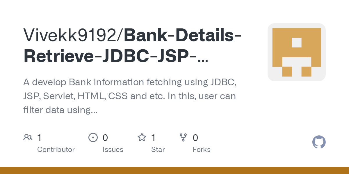 Bank Details Retrieve JDBC JSP Servlet