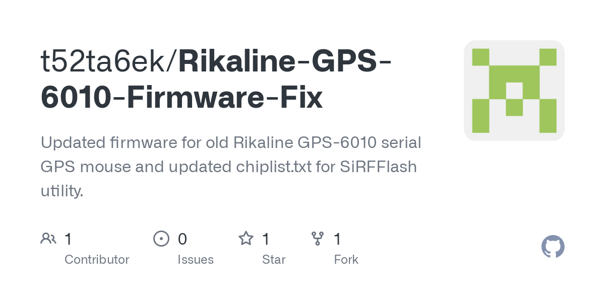 Rikaline GPS 6010 Firmware Fix