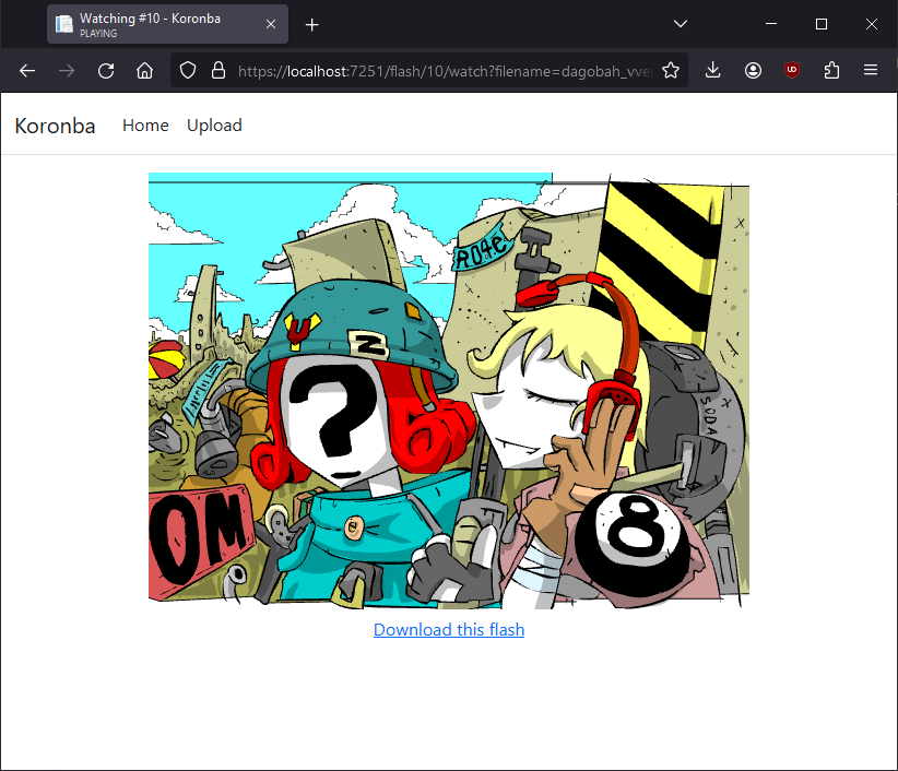 Une page de montre affichant la boucle remind_me.swf