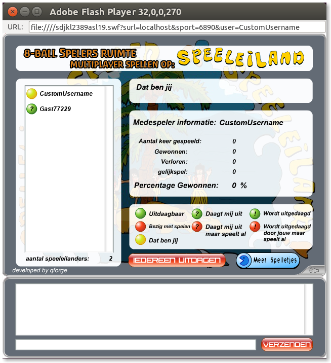 Screenshot des mit dieser Server -Implementierung verbundenen Spiels