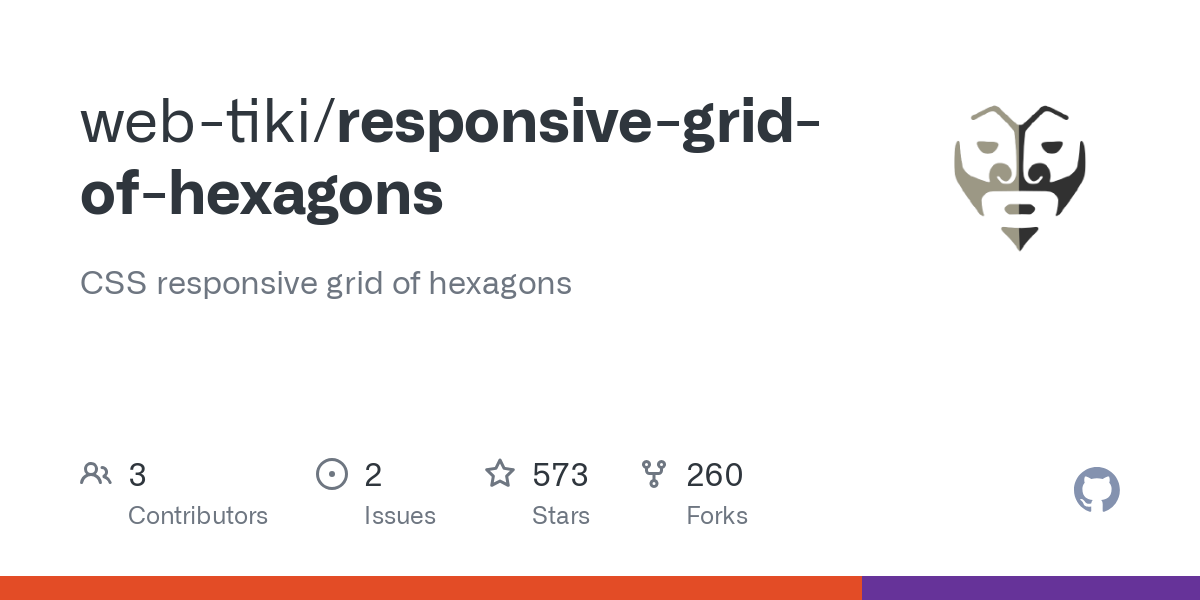 responsive grid of hexagons