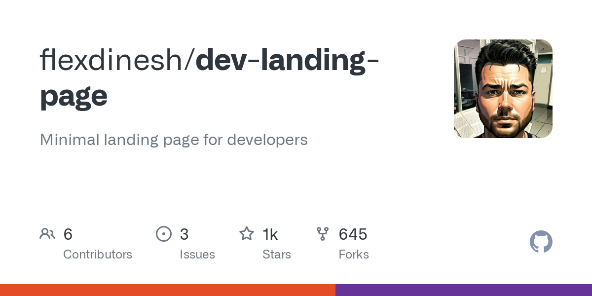dev landing page