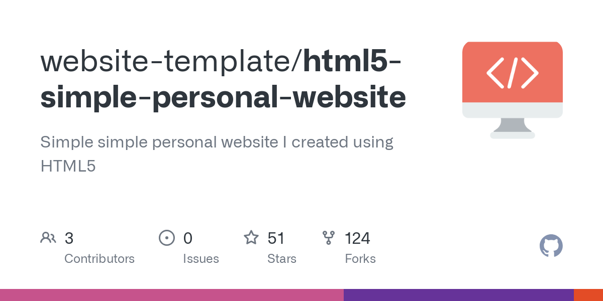 html5 simple personal website