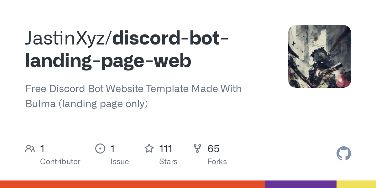 discord bot landing page web
