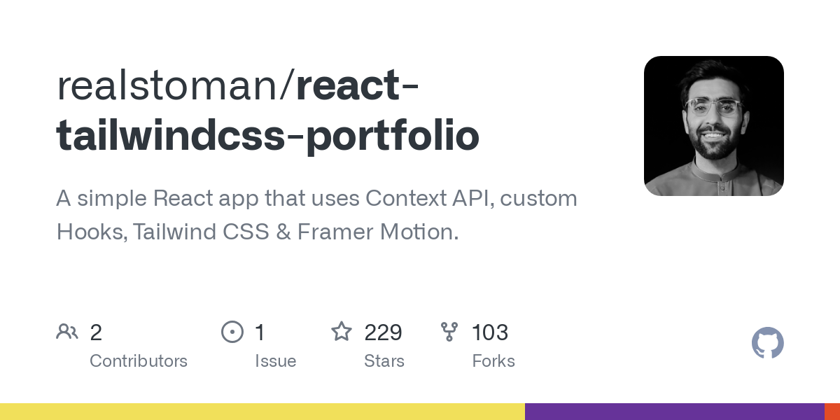 react tailwindcss portfolio