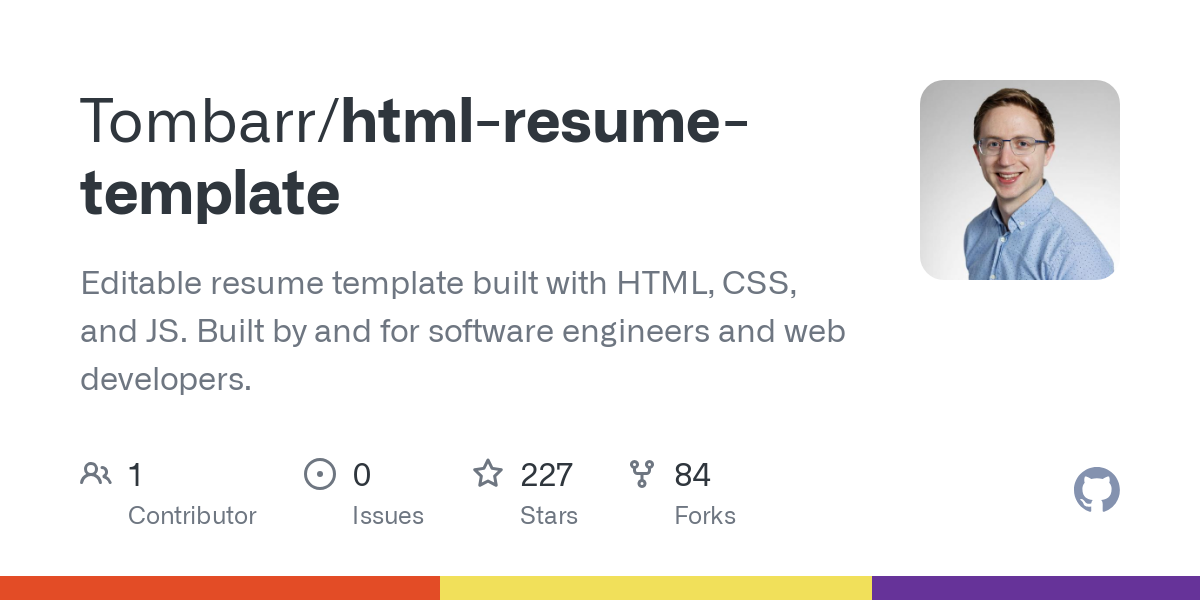 html resume template