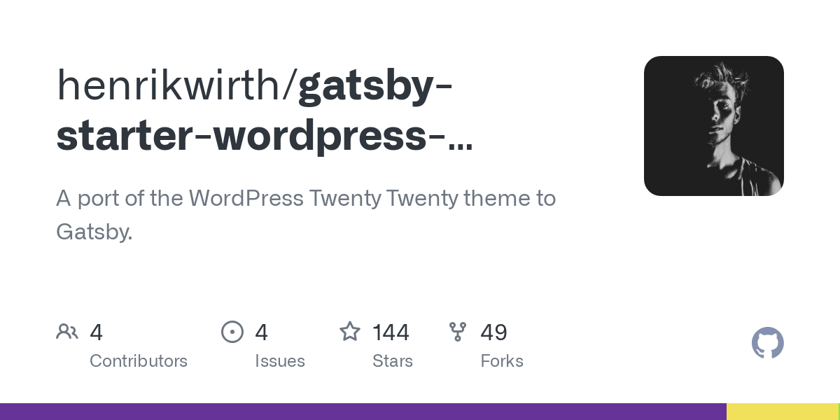 gatsby starter wordpress twenty twenty