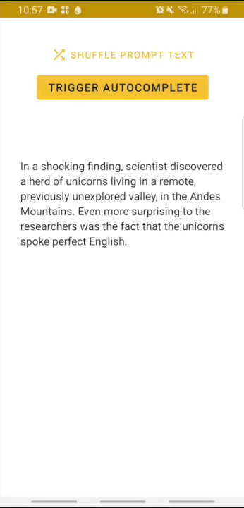 Demo, das auf einem Samsung Galaxy S8 offline läuft, beschleunigt demo gif