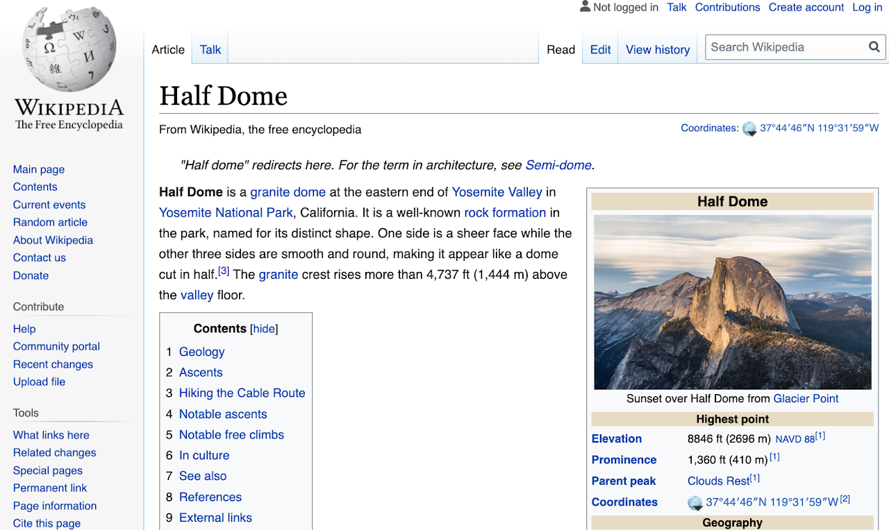 Mit Wikipedia Halb Dome Image
