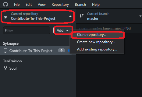 Klicken Sie auf Clone Repository Clone