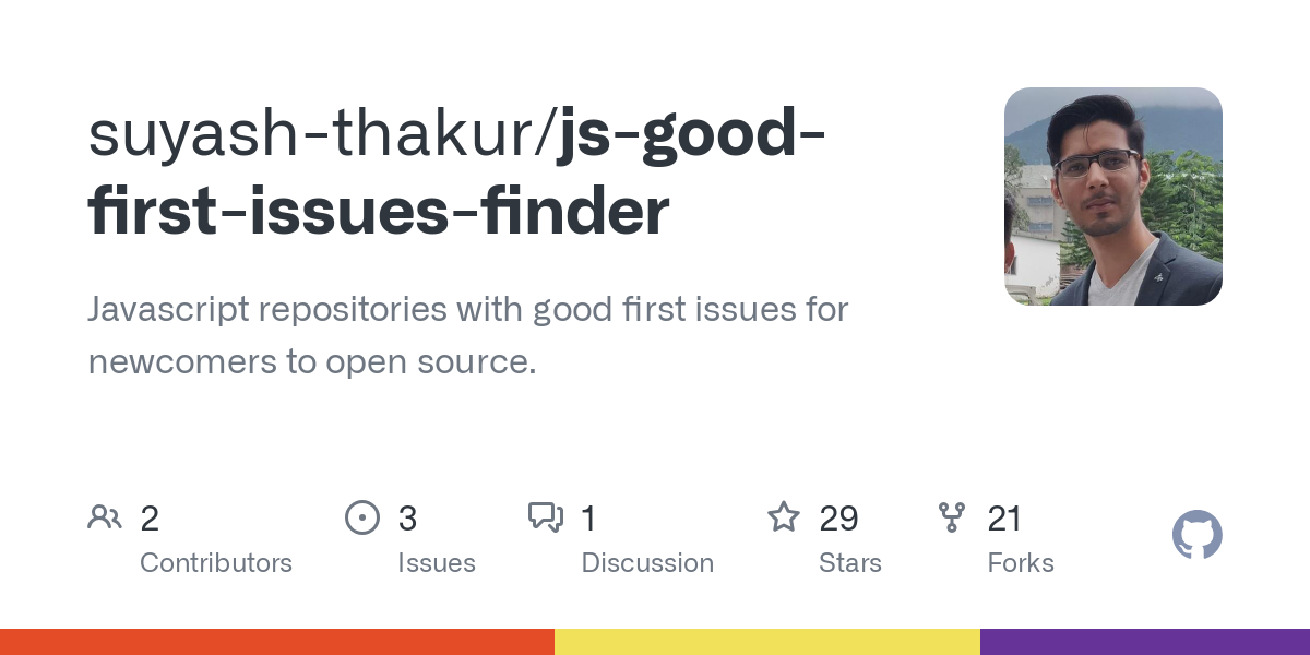 js good first issues finder