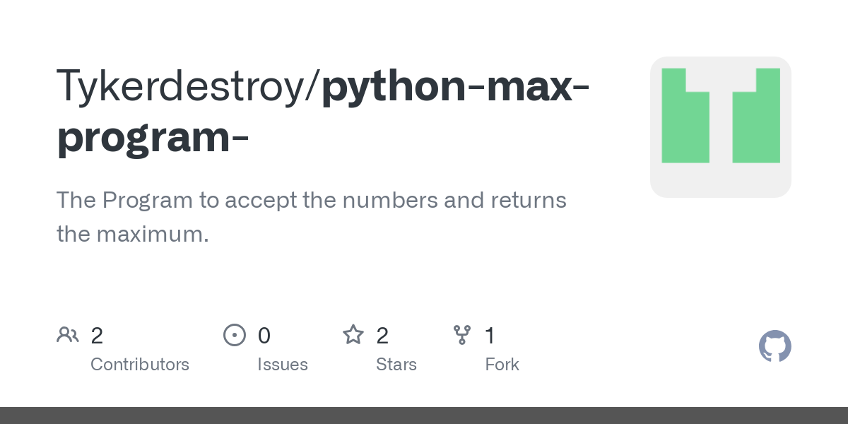python max program