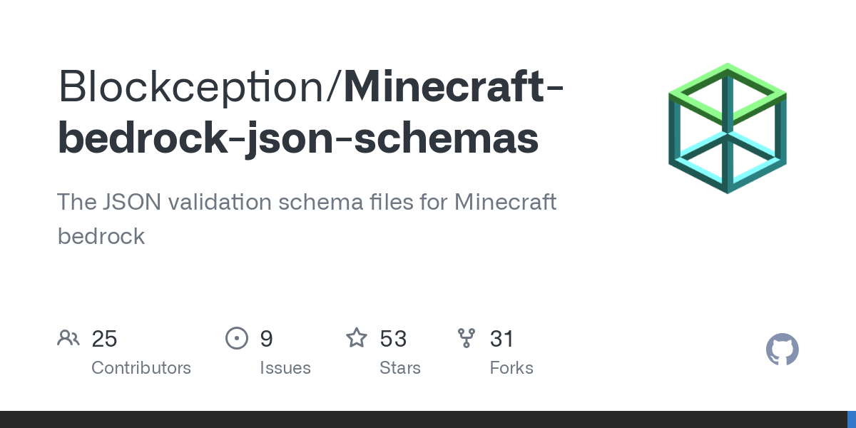 Minecraft bedrock json schemas