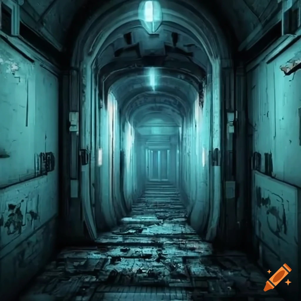 불분명 한 조명 통로