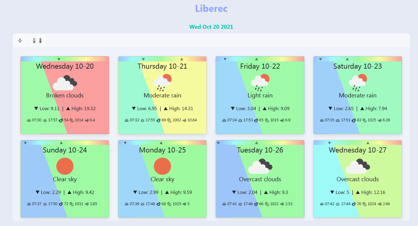 UI 도시 날씨 세부 사항