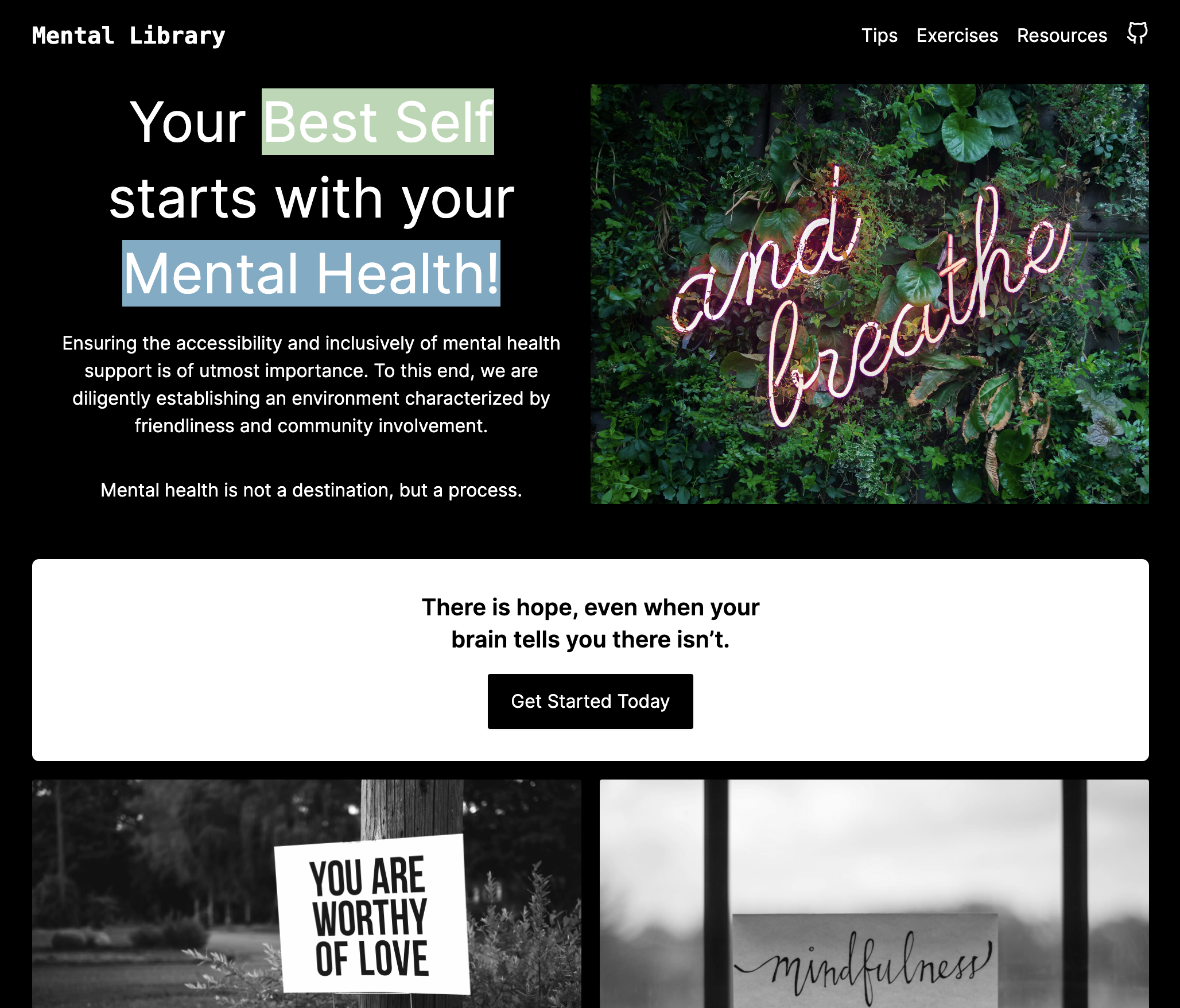 Screenshot der mentalen Bibliothek