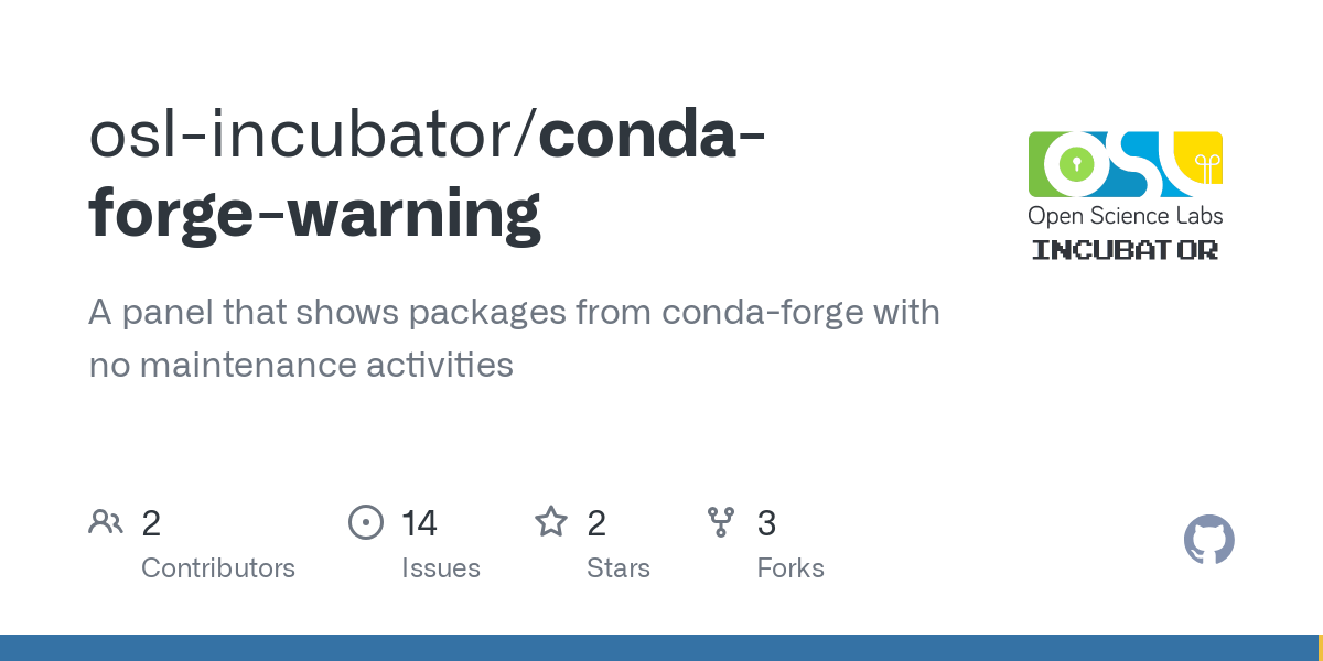 conda forge warning
