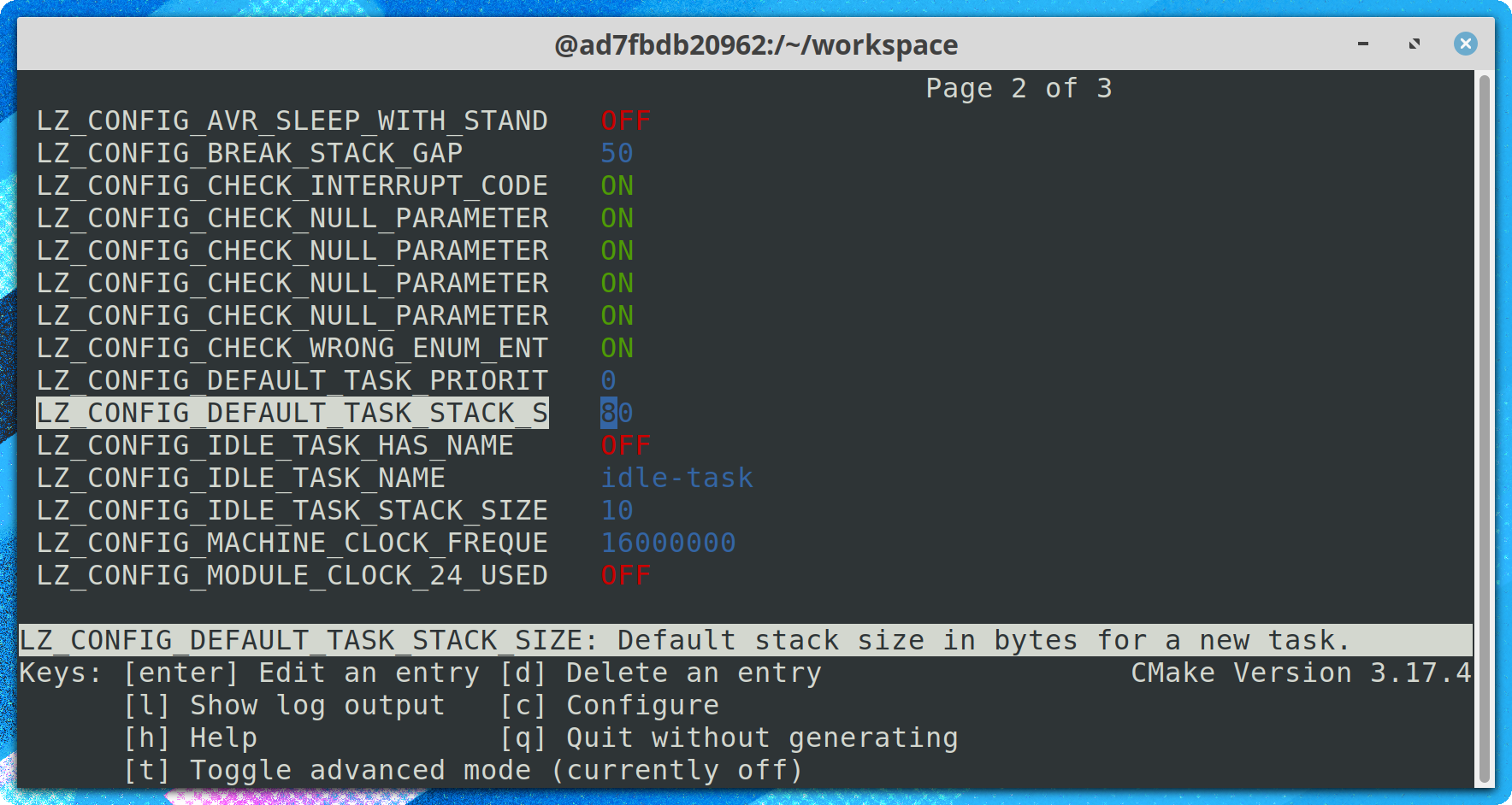 التكوين باستخدام CCMake