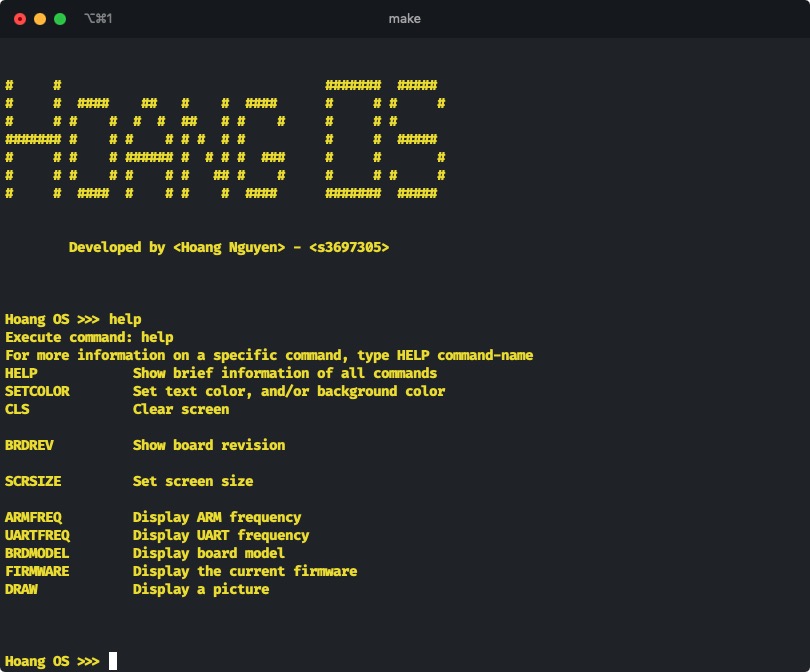 Help Command와 함께 환영 화면
