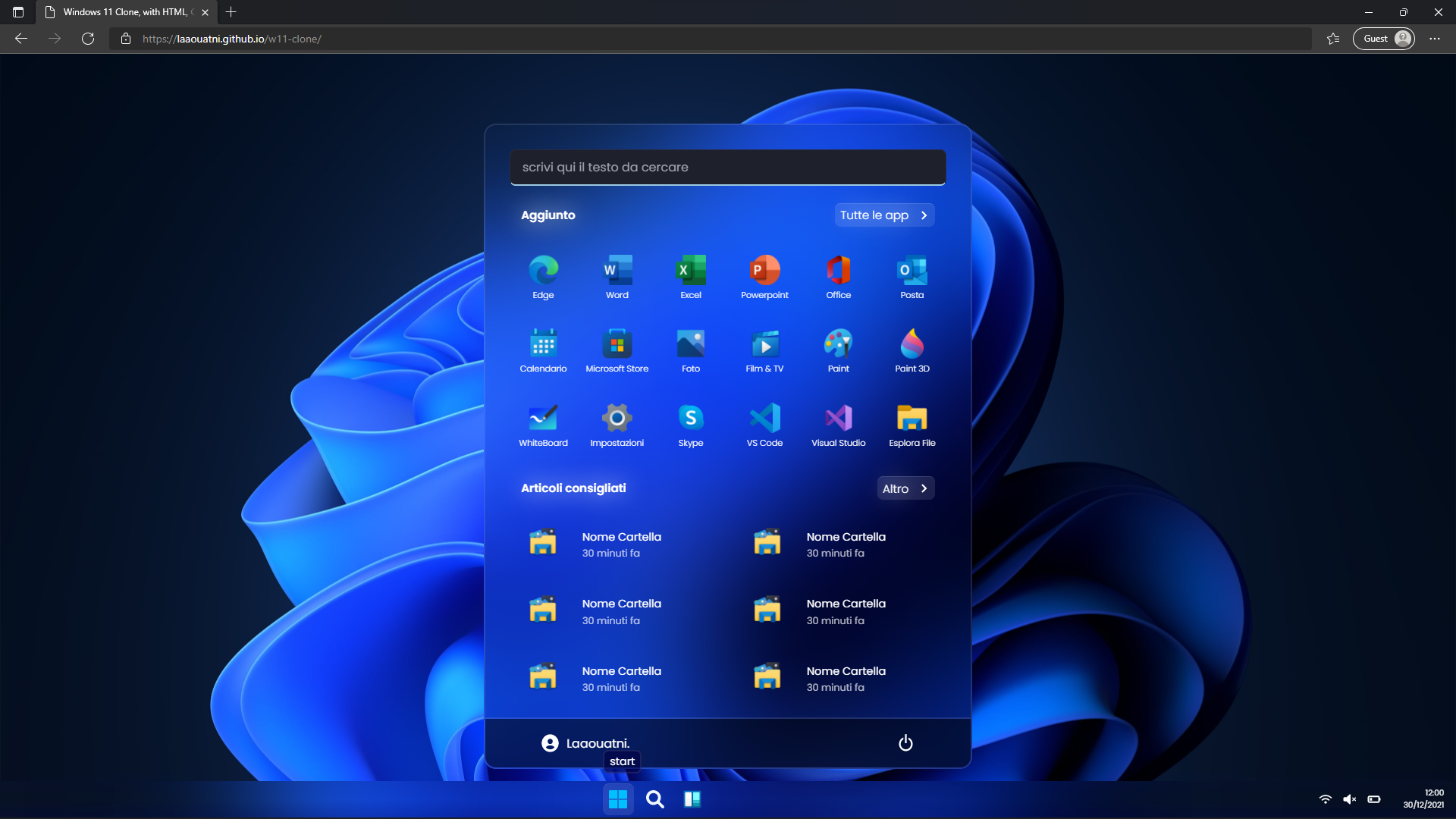 Windows 11 START SENCE CLONE