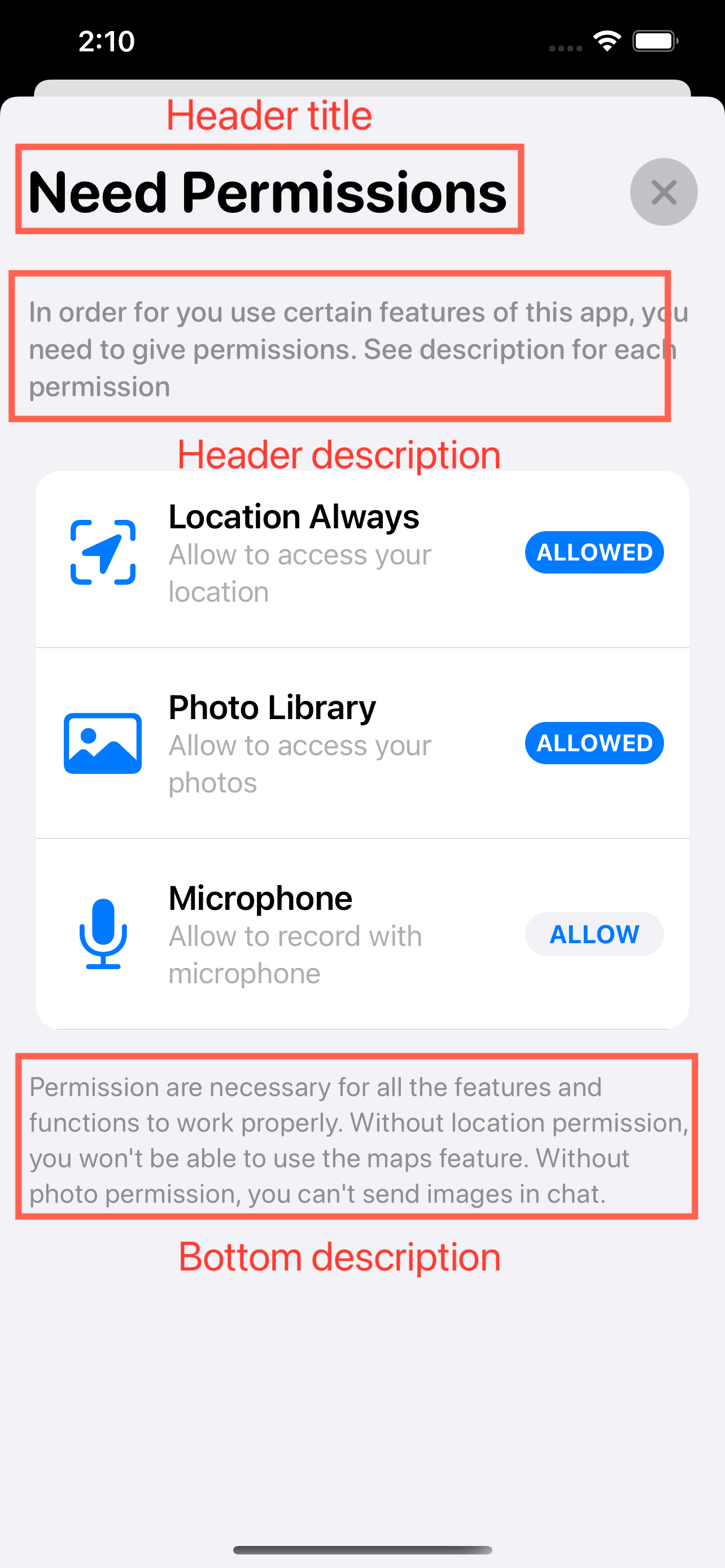 헤더 화면에 주석이 붙어 있습니다