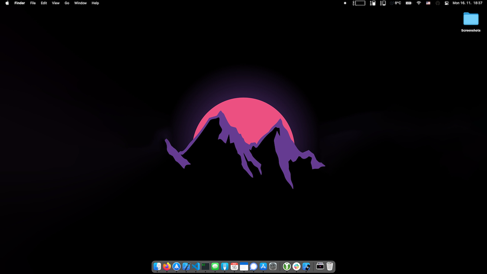 MACOS BIG SUR의 기본 메뉴 바 색상