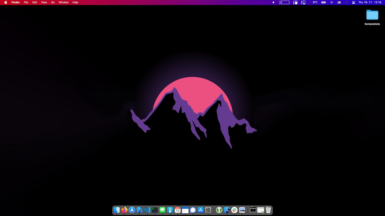 MacOS Big Sur의 그라디언트 메뉴 표시 줄