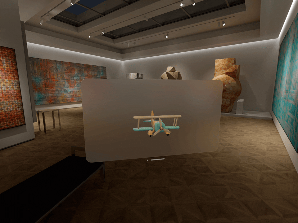 Vision Pro Simulator에서 복엽 회의를 움직입니다