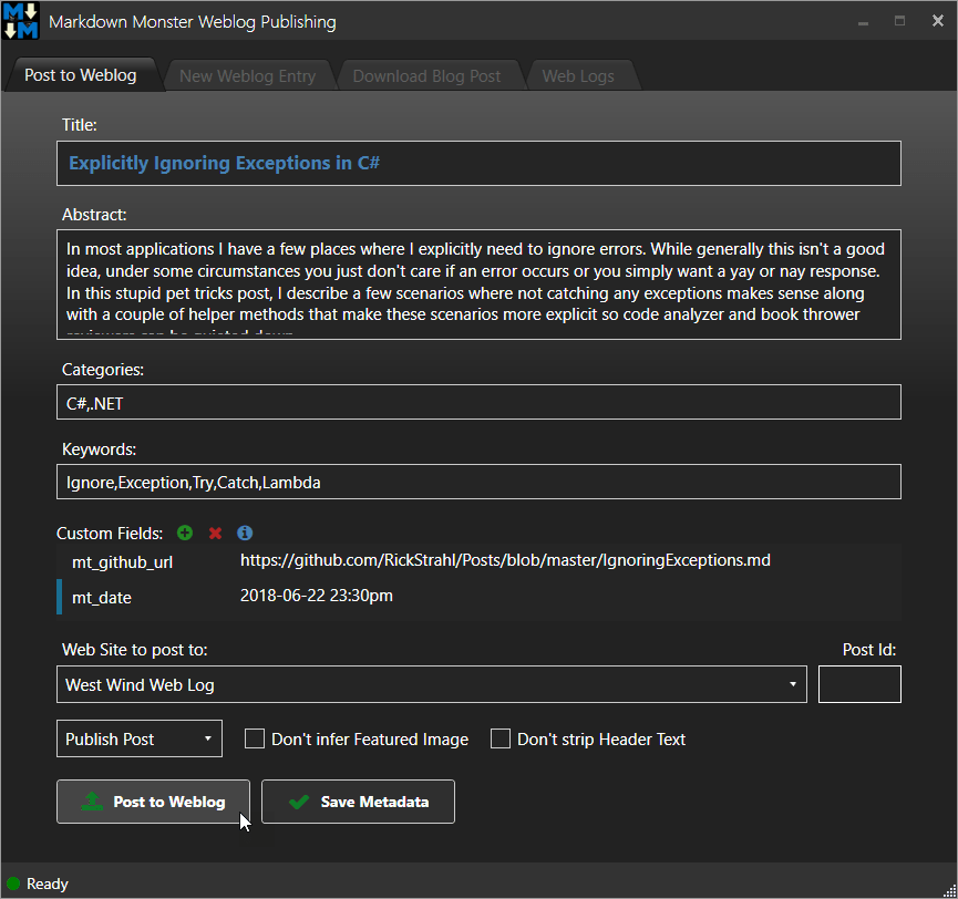 웹 로그 출판 Addin