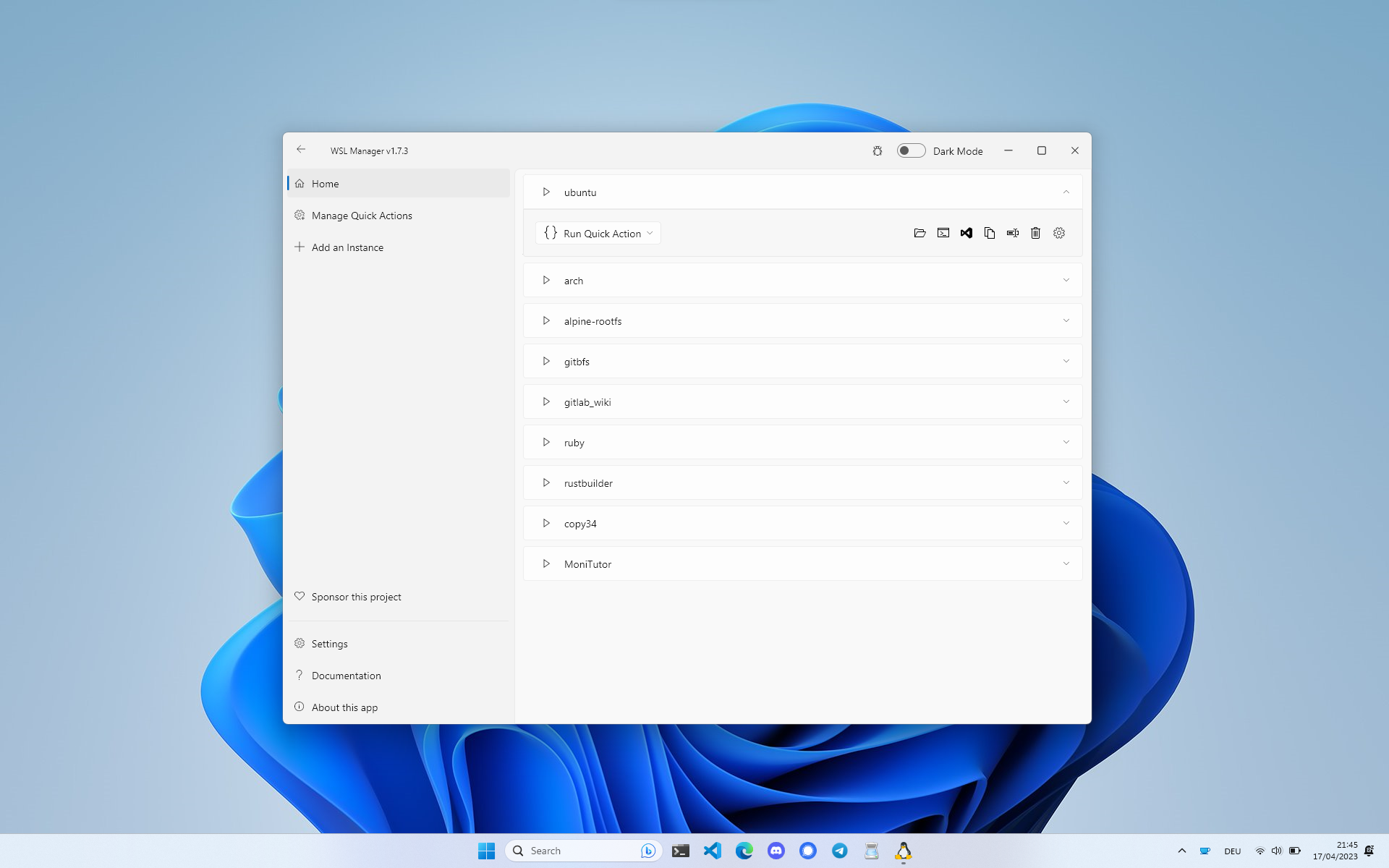 Lightmode가있는 스크린 샷