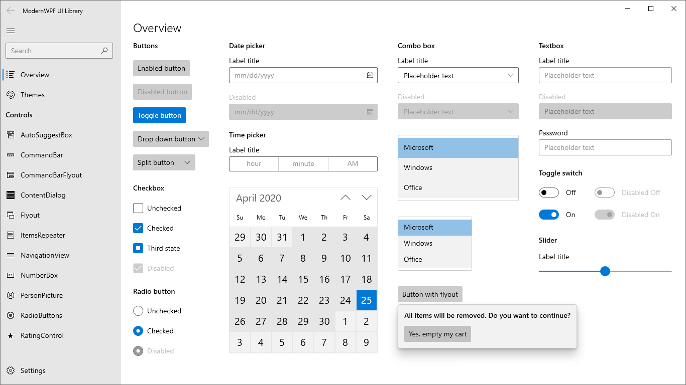نظرة عامة على عناصر التحكم (موضوع الضوء) Overview of controls (light theme)