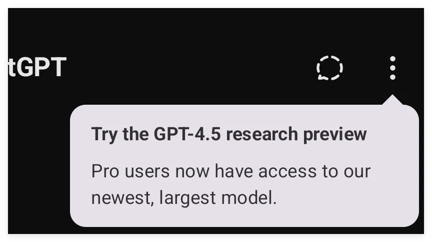 โพสต์เร็ว ๆ นี้? OpenAI GPT -4.5.5 ปรากฏในแอปพลิเคชันแอปพลิเคชัน Android รุ่นเบต้า - บทความ AI