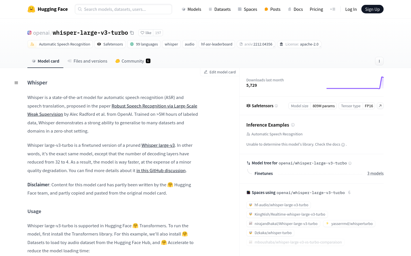 Whisper large-v3-turbo