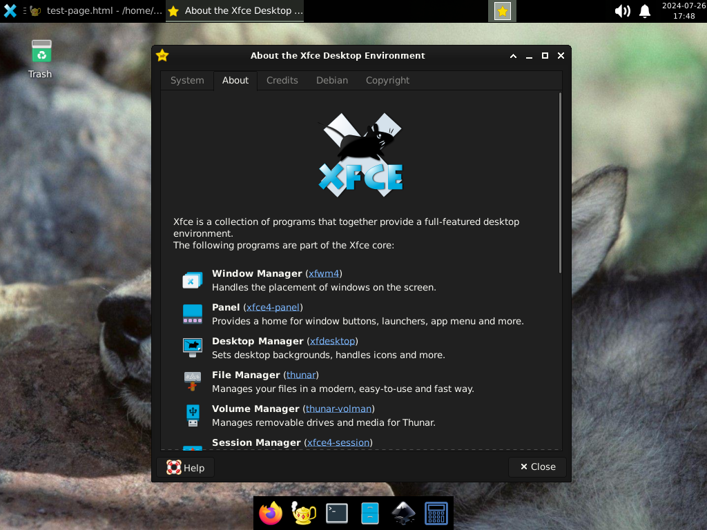 Minbianer Desktop -Übersicht