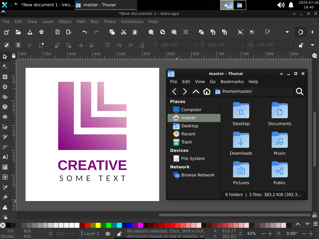 Minbianer Desktop -Übersicht