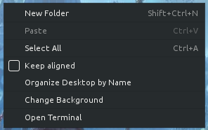 Nautilus انقر بزر الماوس الأيمن فوق قائمة سياق - قبل