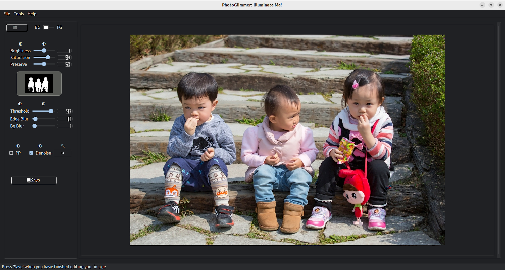 لقطة شاشة محرر صور Photoglimmer