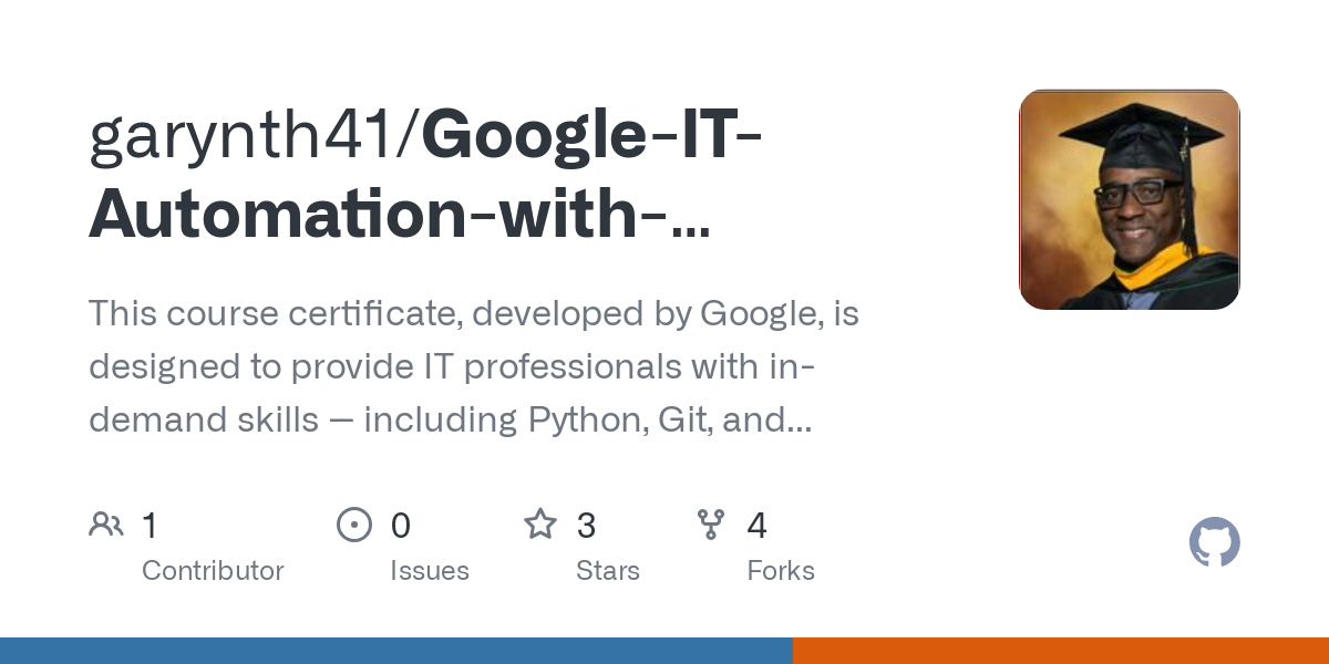 Google IT Automation with Python Professional Certificate