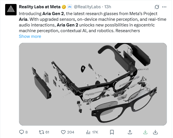 メタリリースARIA GEN 2 AIメガネ：将来のテクノロジーは手の届くところにあります-AI記事
