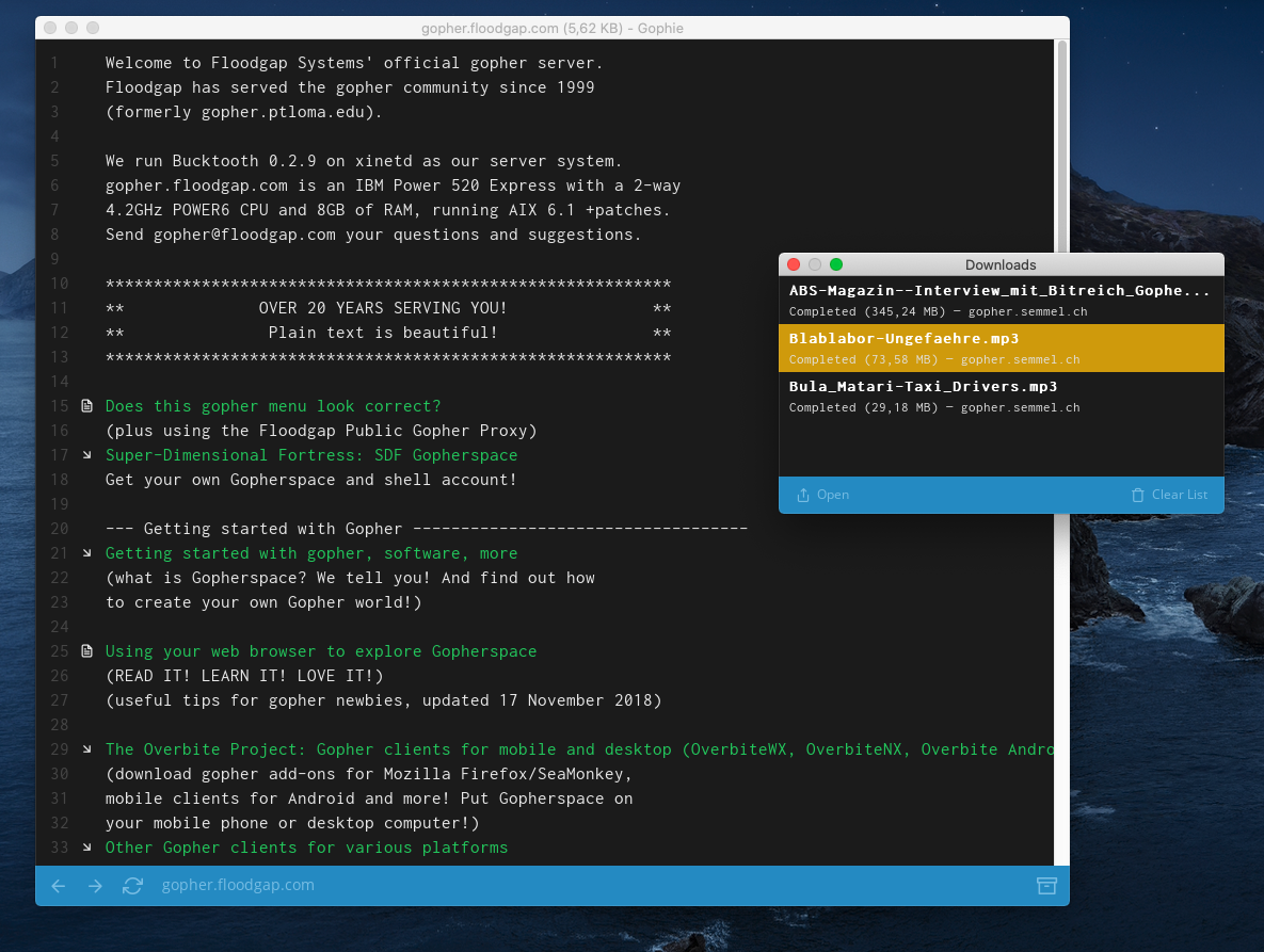 Gophie على ماكوس