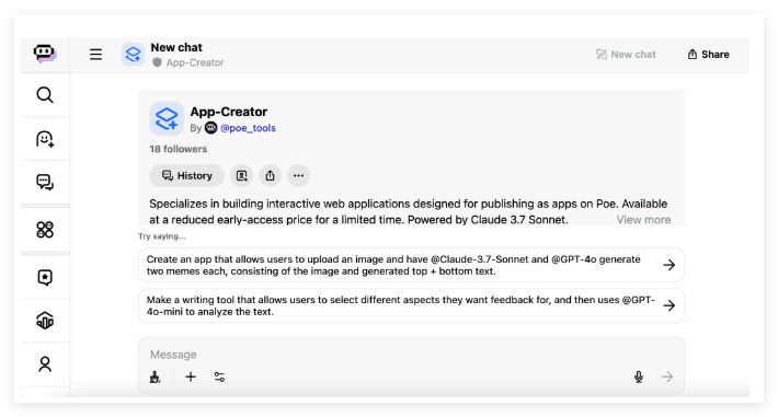 QuoraPoeはカスタムAIアプリケーション関数を起動し、ユーザーがパーソナライズされたアプリケーションを簡単に作成できるようにします-AI記事