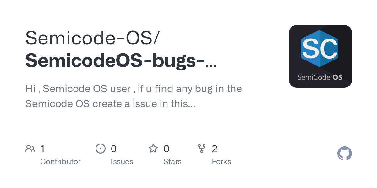 SemicodeOS bugs report