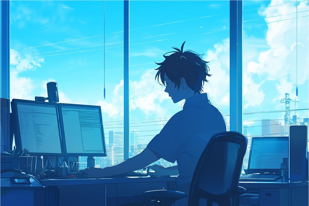 办公 打工人 工作 动漫 二次元 插画